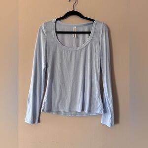 Anthropology Baby Blue Long Sleeve Top Size Small, Light Weight, EUC